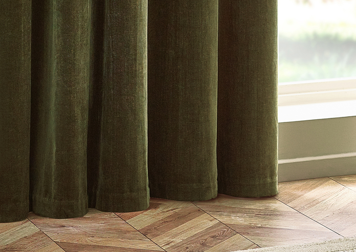 Heavy Chenille Eyelet, Olive - Ready Made Curtains - Image 6